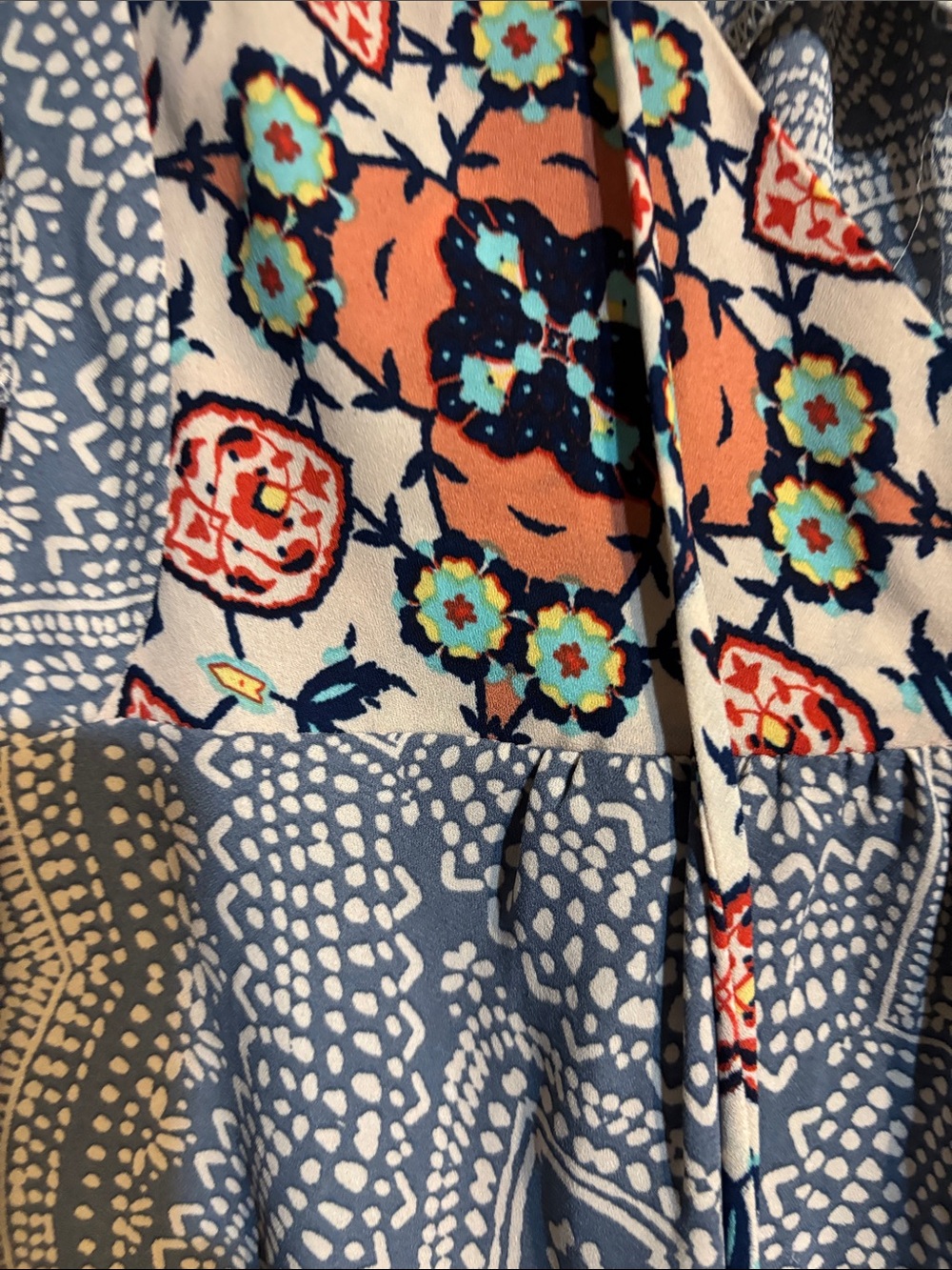 Knox Rose Navy & Cream Printed Sleeveless Tunic Top - Picture 4 of 6